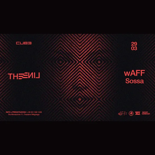 Flyer THE LINE del 29 marzo 2024 con wAFF e Sossa